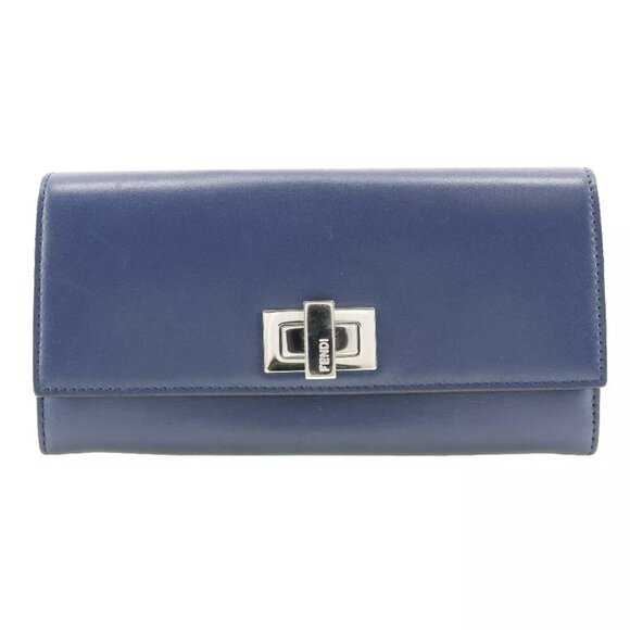 FENDI Peekaboo purse 8M0377 Navy Calfskin Women